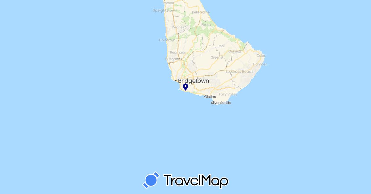 TravelMap itinerary: driving in Barbados (North America)